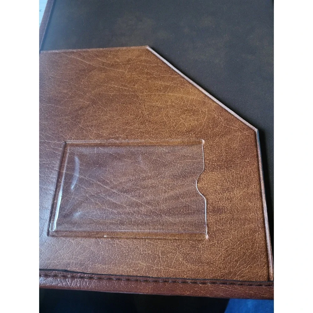 Vtg Vernon McMillan RoyalFolio Folder Portfolio Brown Leather w Clipboard Inside